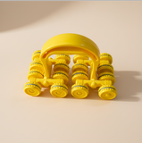8-Wheel Massage Roller for Body and Muscle Relief - Yellow