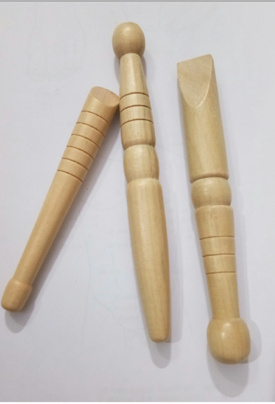 Wooden Body Massage Roller Tool Set - Pack of 3 Natural Therapy Sticks