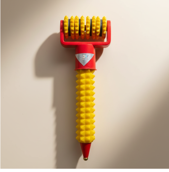 Wooden Handle Corn Massage Roller - Yellow