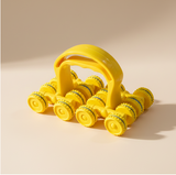 8-Wheel Massage Roller for Body and Muscle Relief - Yellow