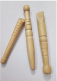 Wooden Body Massage Roller Tool Set - Pack of 3 Natural Therapy Sticks